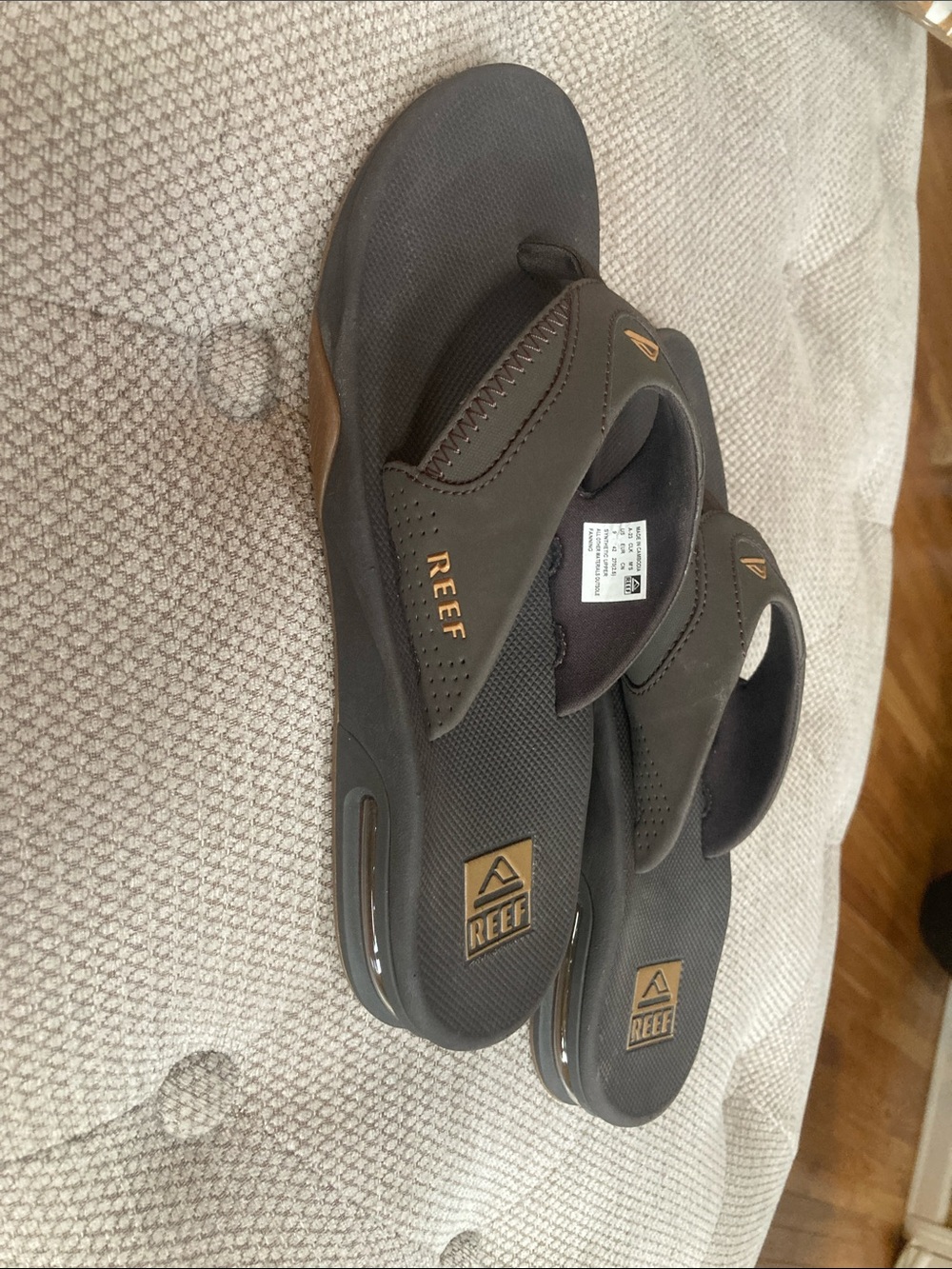 Reef Men's Brown and Gold Air-Cushion Flip Flops